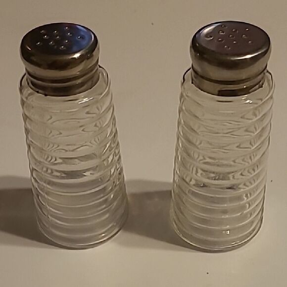 Vintage Glass Salt and Pepper Shakers - Picture 1 of 4